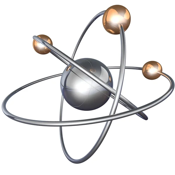 Estrutura de átomo sobre um fundo preto — Fotografia de Stock