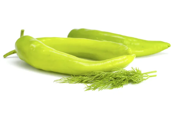 Острый зеленый перец и фенхель — стоковое фото