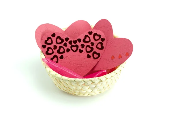Hearts in the basket — Stock Photo, Image