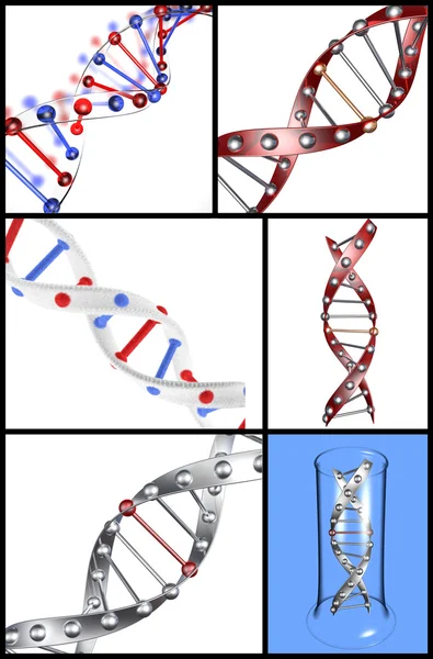 Колекція. Структури ДНК — стокове фото