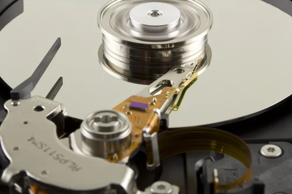 Hard disk from within with disk rotation Stock Image