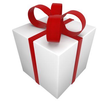 bir yay ile bağlı hediye kutusu