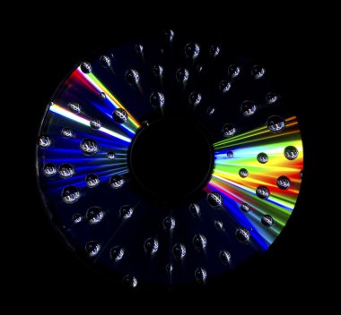 Su damlacıkları ile soyut disk