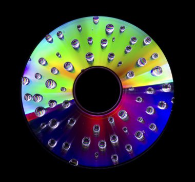 Su damlacıkları ile soyut disk