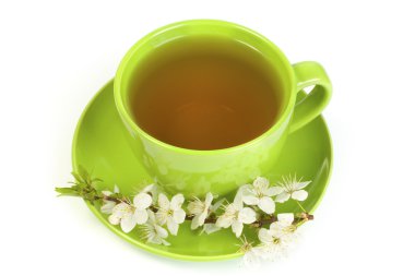 kiraz yeşil çay bir kupa