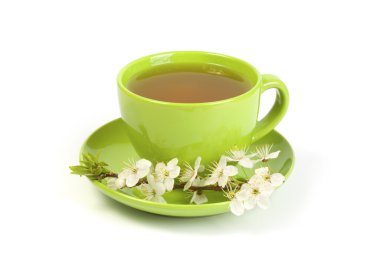 kiraz yeşil çay bir kupa