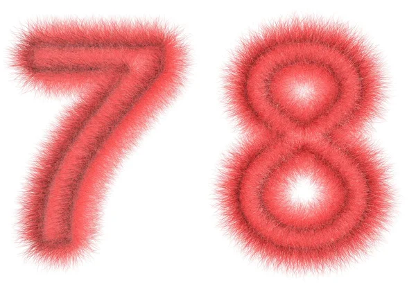 สัญลักษณ์ "7, 8" จากขนสัตว์ — ภาพถ่ายสต็อก