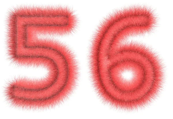 Symbol "5, 6" aus Wolle — Stockfoto