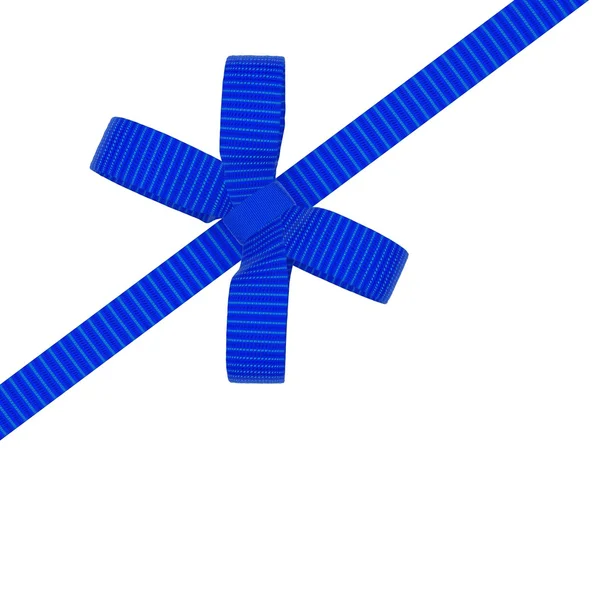 Blue bow on a white background — Stock Photo, Image