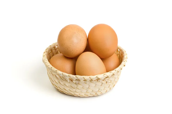 Eggs in a basket — Stock Photo, Image