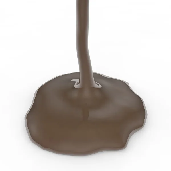 Gorąca czekolada wylewa się na podłodze — Zdjęcie stockowe