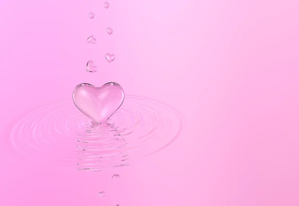 El corazón cae al agua — Foto de Stock