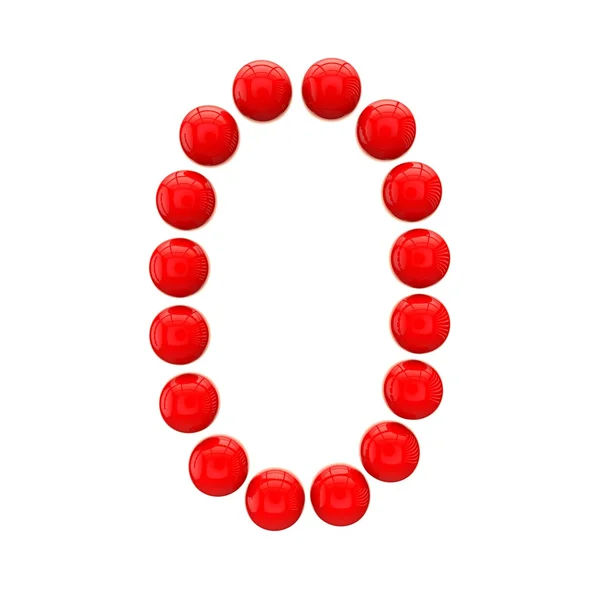 Letter "0" from spheres — Stock Photo, Image