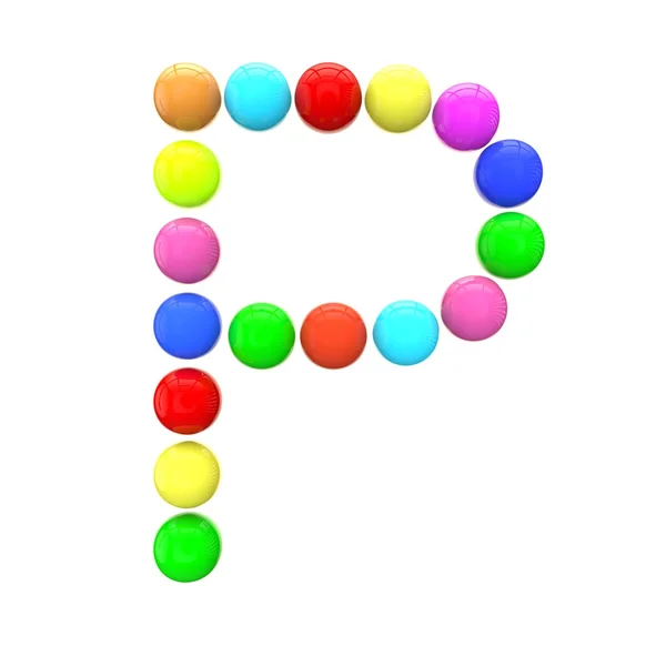 Letter "P" from spheres — Stock Photo, Image