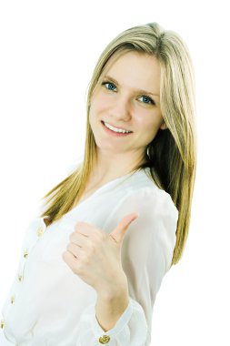 Güzel genç iş kadını.