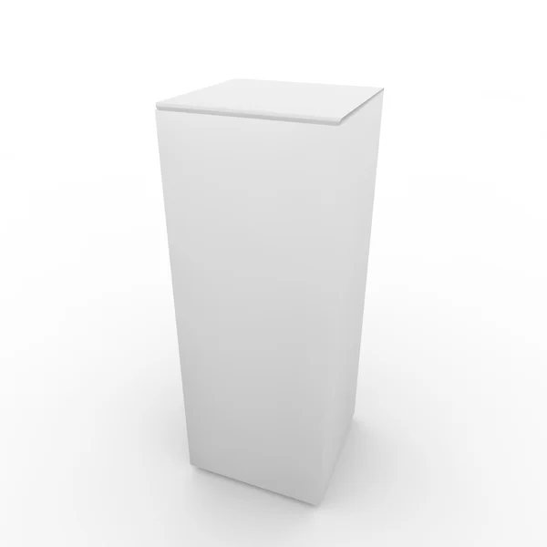 Fehér üres téglalap alakú csomag — Stock Fotó