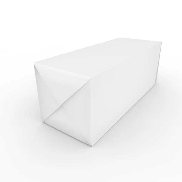 Белый пустой прямоугольный пакет — стоковое фото