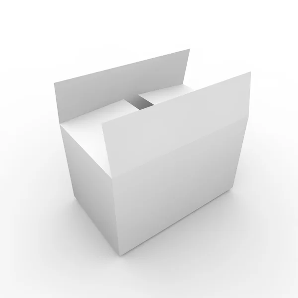 Leere Schachtel auf weißem Hintergrund — Stockfoto