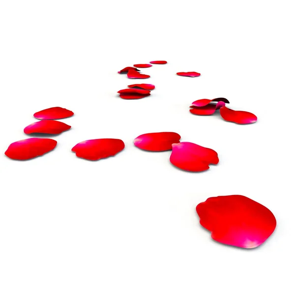Bloemblaadjes van rozen vallen op een vloer — Stockfoto