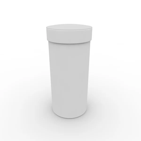 Boîte cylindrique blanche vide — Photo