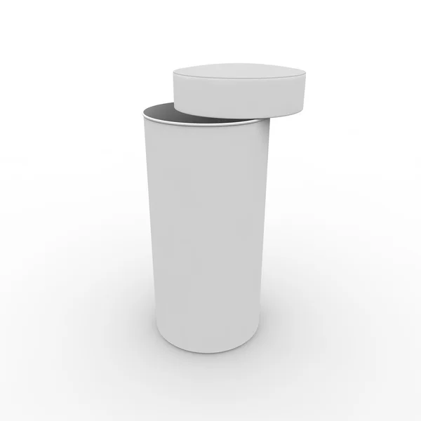 Scatola cilindrica bianca vuota — Foto Stock