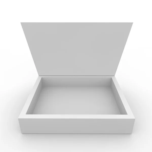 Beyaz zemin üzerinde boş kutu — Stok fotoğraf