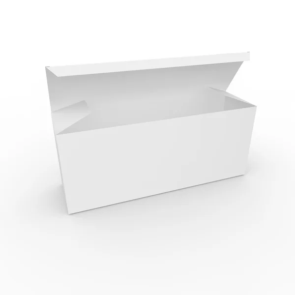 Caixa vazia em um fundo branco — Fotografia de Stock