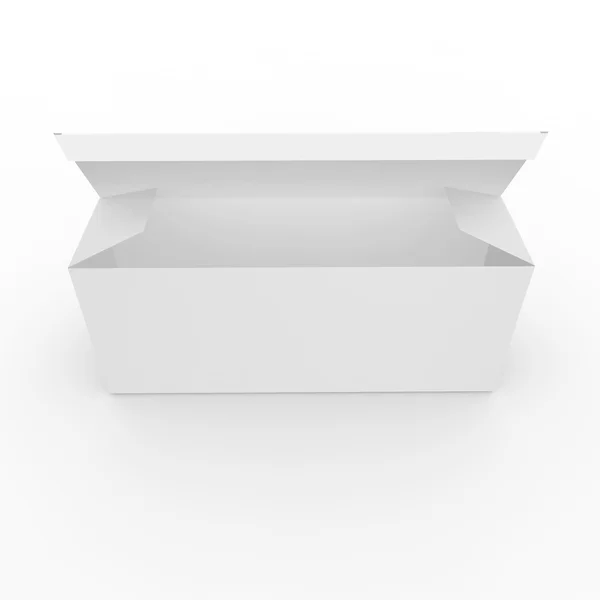 Caja vacía sobre fondo blanco — Foto de Stock