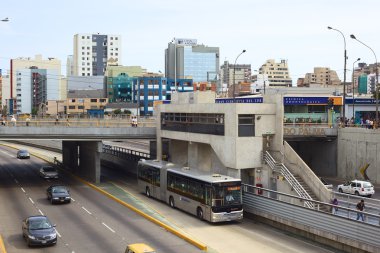 Metropolitano Bus in Lima, Peru clipart