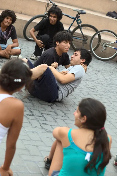 Open Air Improvisation Theatre in Miraflores, Lima, Peru — Stock Photo, Image