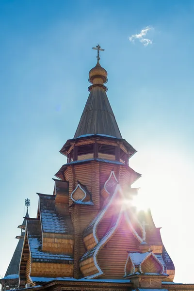 Iglesia de madera en Izmaylovskiy Kremlin en Moscú, Rusia — Foto de Stock