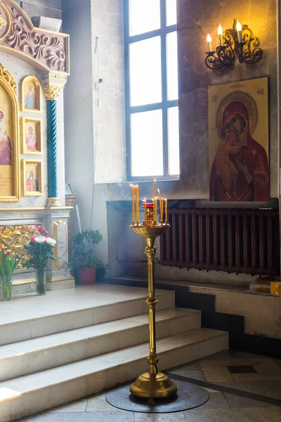 Interior da igreja ortodoxa russa — Fotografia de Stock