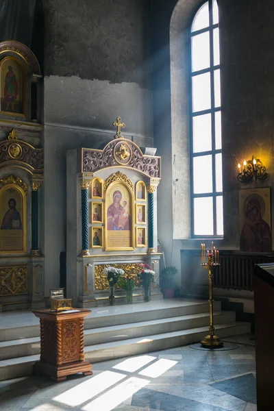 Interiér ruského ortodoxního kostela — Stock fotografie