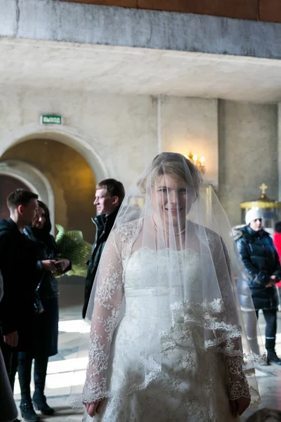 Podczas ceremonii ślubnej prawosławny — Zdjęcie stockowe