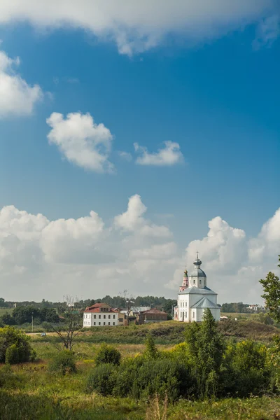 Oude Orthodoxe tempel omgeven met prachtige vlakke natuur — Stockfoto