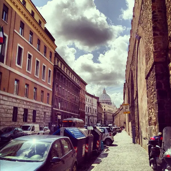 Οδός, Ρώμη, Ιταλία, αρχαία, εκκλησία — Φωτογραφία Αρχείου