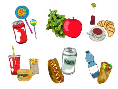 fast food simgesi seti