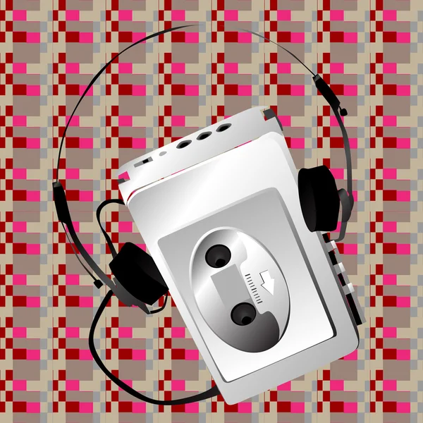 Walkman en un patrón de píxeles — Foto de Stock
