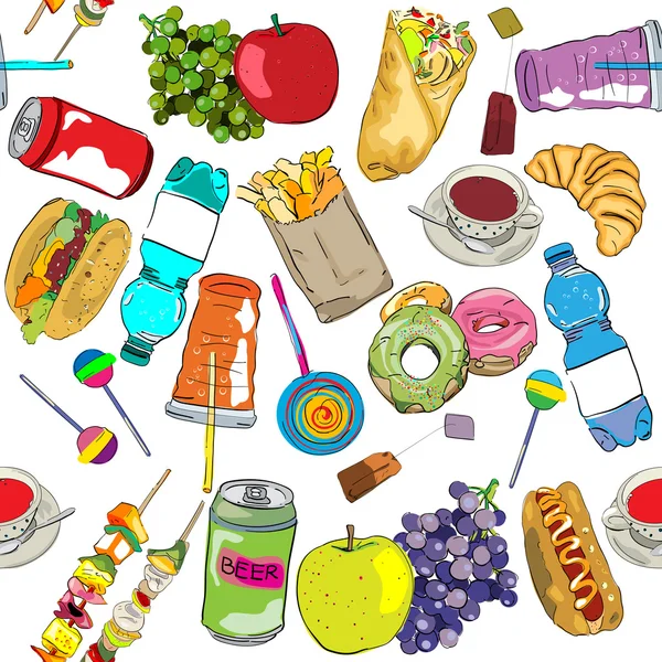 Patrón de comida rápida de color Fotos De Stock Sin Royalties Gratis