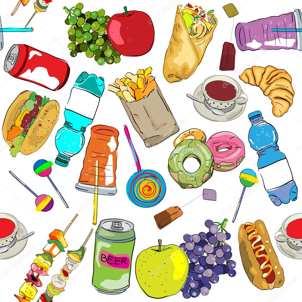 Fast food colored pattern