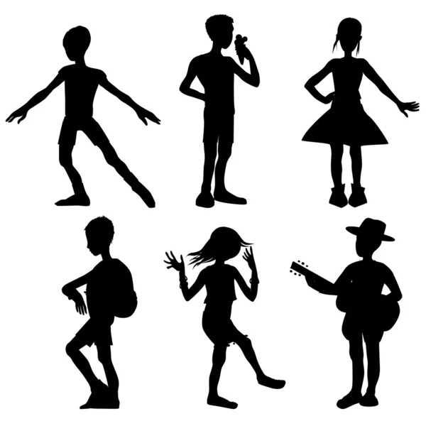 Çocuklar silhouettes — Stok fotoğraf