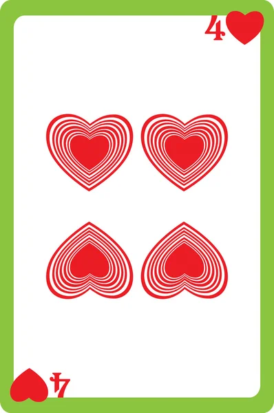 Four of hearts — Stock Photo, Image