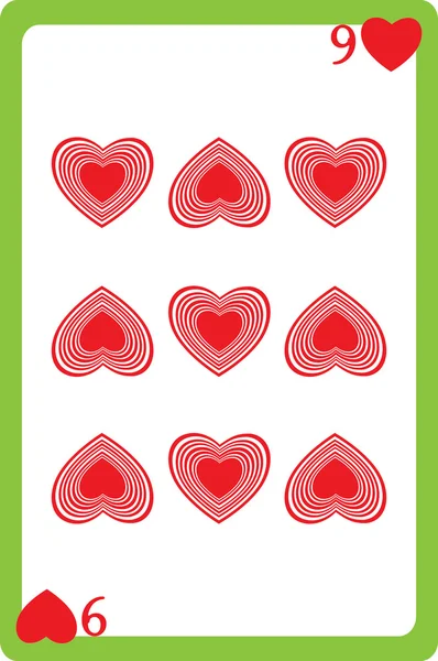 Nine of hearts — Stock Photo, Image