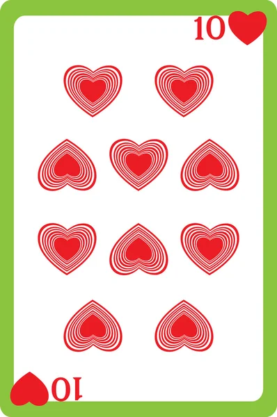 Ten of hearts — Stock Photo, Image