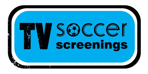 Tv soccer screenings stamp — Stock Photo, Image