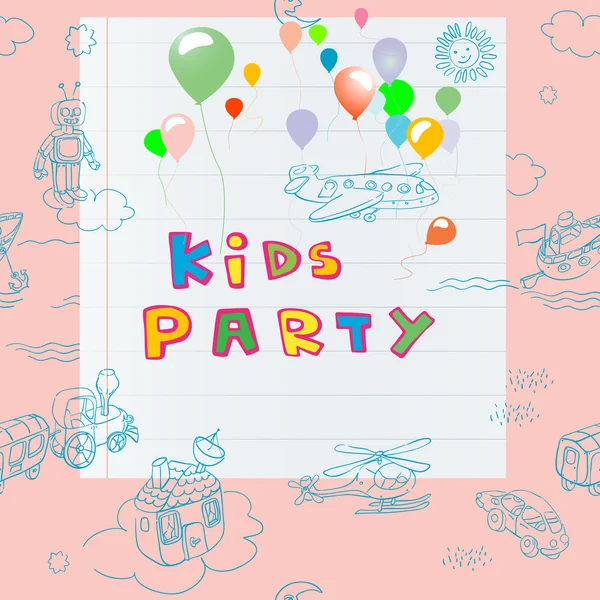 Kinder-Party-Karte — Stockfoto