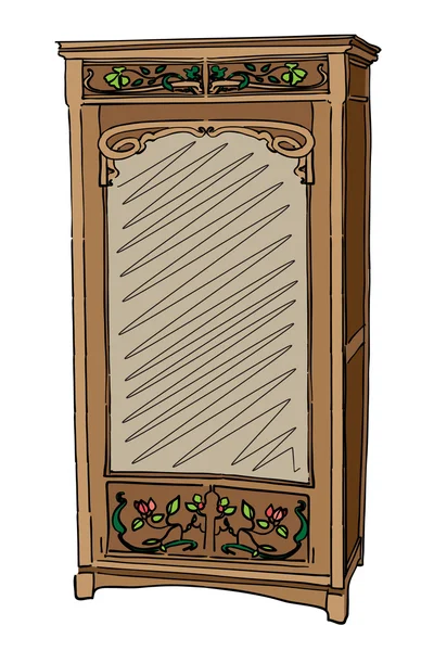 Jugendstil garderobe met spiegel — Stockfoto