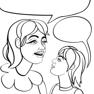 Pop art anne ve çocuk çizim