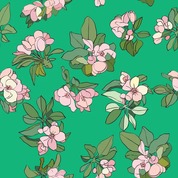 Apple flowers pattern — Stock Photo, Image