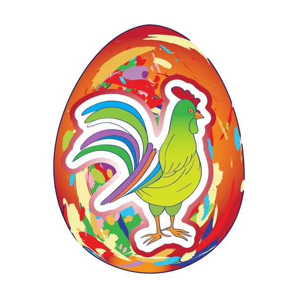 Rooster over egg — Stock Photo, Image